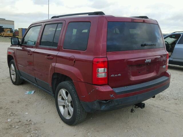 1C4NJRFB9ED799177 - 2014 JEEP PATRIOT LA MAROON photo 3