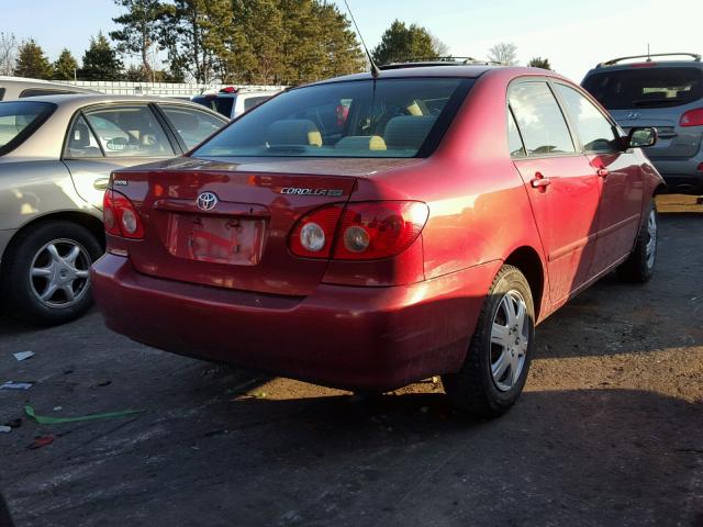 1NXBR32EX7Z828015 - 2007 TOYOTA COROLLA RED photo 4