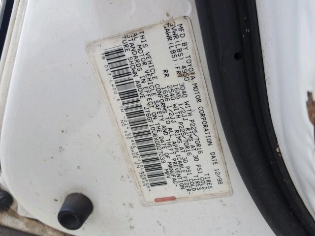 JT6GF10U6X0027033 - 1999 LEXUS RX 300 WHITE photo 10