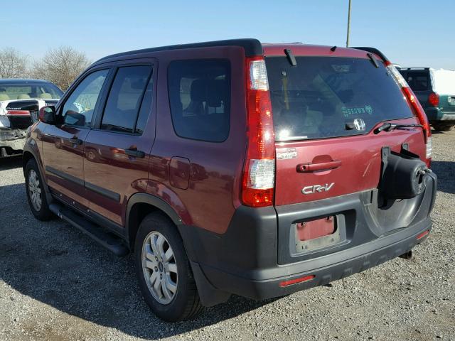 SHSRD78866U425756 - 2006 HONDA CR-V EX BURGUNDY photo 3