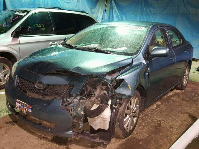 1NXBU40E29Z109402 - 2009 TOYOTA COROLLA BA GREEN photo 2