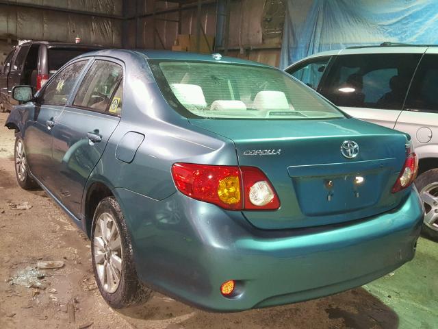 1NXBU40E29Z109402 - 2009 TOYOTA COROLLA BA GREEN photo 3