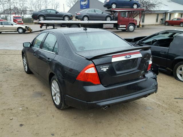 3FAHP0JG9AR400673 - 2010 FORD FUSION SEL BLACK photo 3