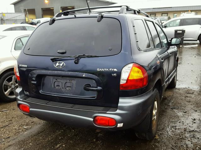 KM8SC13D54U821268 - 2004 HYUNDAI SANTA FE G BLUE photo 4