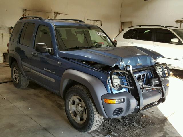 1J4GL48K73W509548 - 2003 JEEP LIBERTY SP BLUE photo 1