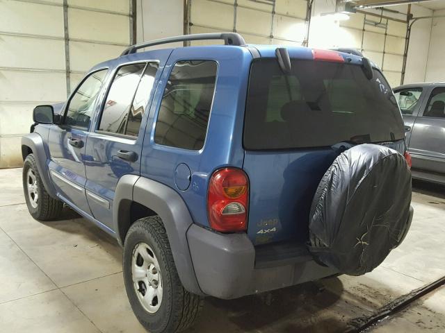 1J4GL48K73W509548 - 2003 JEEP LIBERTY SP BLUE photo 3