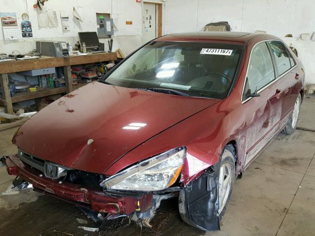 1HGCM56855A175598 - 2005 HONDA ACCORD EX MAROON photo 2