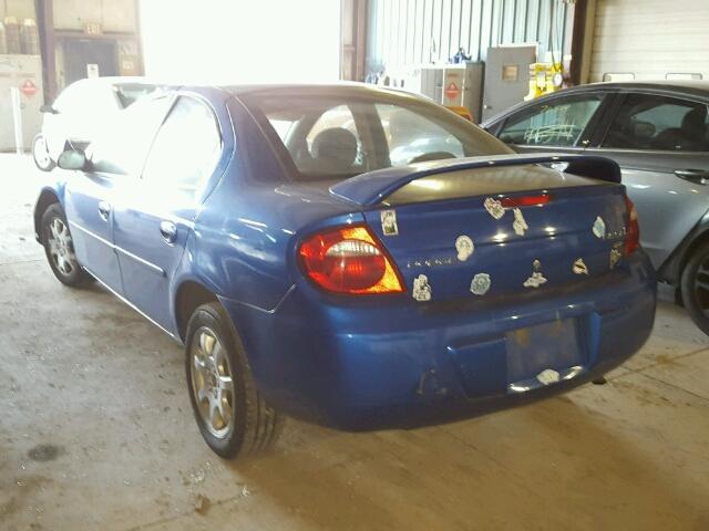 1B3ES56C95D189912 - 2005 DODGE NEON SXT BLUE photo 3