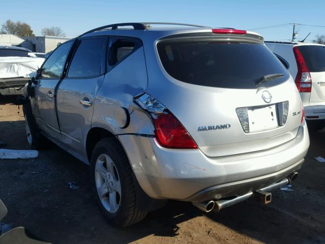 JN8AZ08W85W438292 - 2005 NISSAN MURANO SL SILVER photo 3