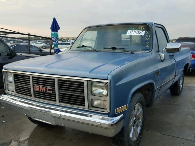 1GTDC14HXFS519651 - 1985 GMC C1500 BLUE photo 2