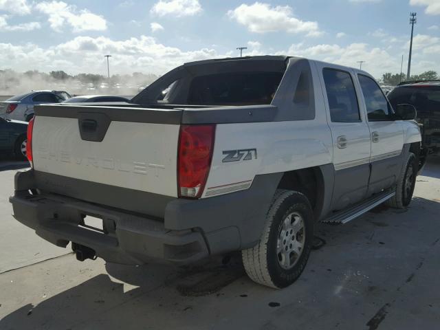 3GNEK13T12G153195 - 2002 CHEVROLET AVALANCHE WHITE photo 4