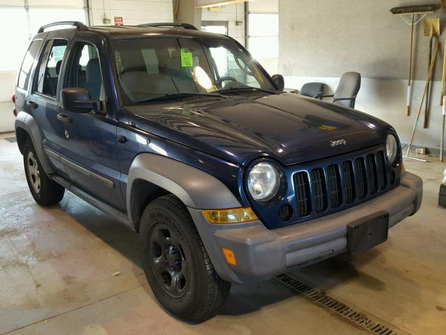 1J4GL48K85W592278 - 2005 JEEP LIBERTY SP BLUE photo 1