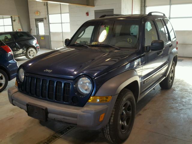 1J4GL48K85W592278 - 2005 JEEP LIBERTY SP BLUE photo 2