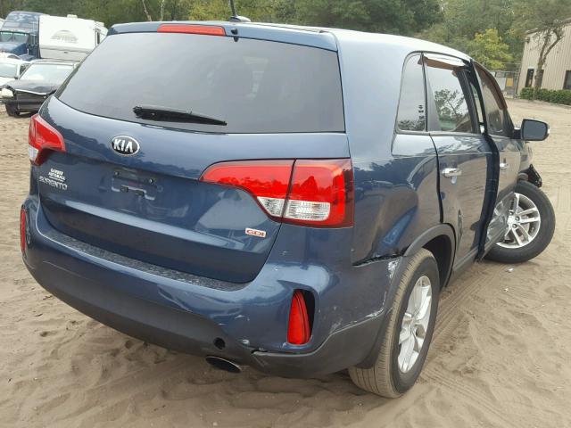 5XYKT3A68FG578693 - 2015 KIA SORENTO LX BLUE photo 4