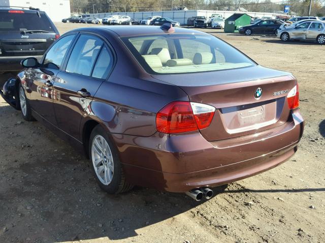 WBAVC93587KX59872 - 2007 BMW 328 XI MAROON photo 3