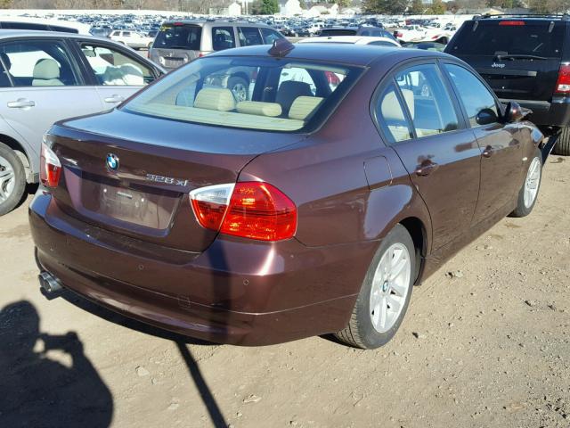 WBAVC93587KX59872 - 2007 BMW 328 XI MAROON photo 4