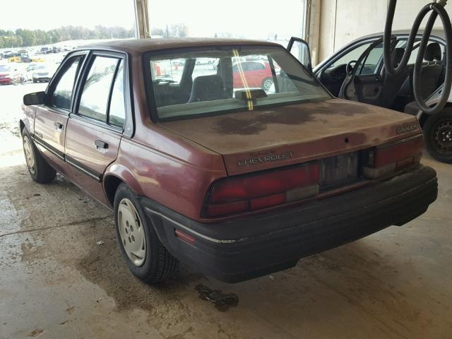 1G1JC5440N7169030 - 1992 CHEVROLET CAVALIER V MAROON photo 3