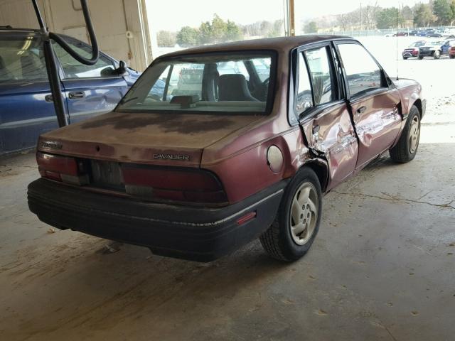 1G1JC5440N7169030 - 1992 CHEVROLET CAVALIER V MAROON photo 4