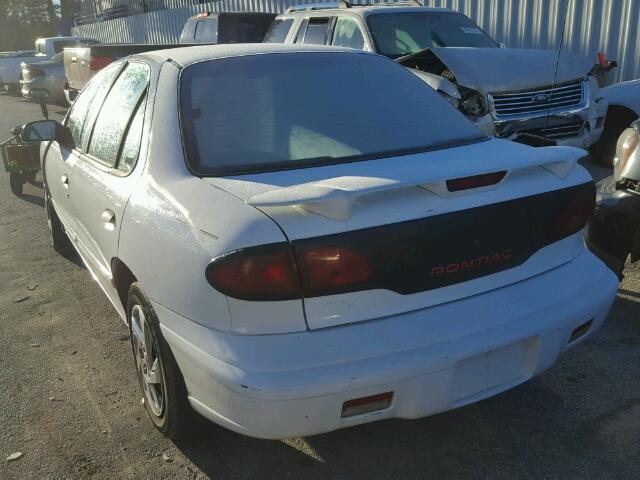 1G2JB5243X7577641 - 1999 PONTIAC SUNFIRE SE WHITE photo 3