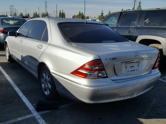 WDBNG70J81A188778 - 2001 MERCEDES-BENZ S 430 SILVER photo 3