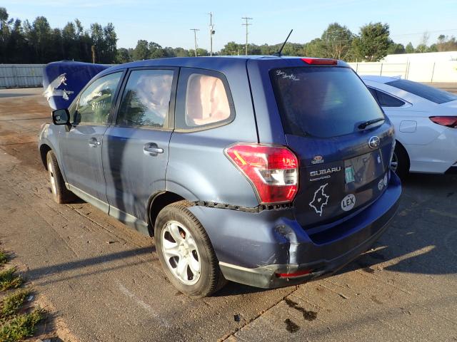 JF2SJAACXEG458519 - 2014 SUBARU FORESTER 2 BLUE photo 3