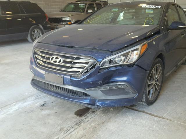 5NPE34AB5FH041515 - 2015 HYUNDAI SONATA SPO BLUE photo 9