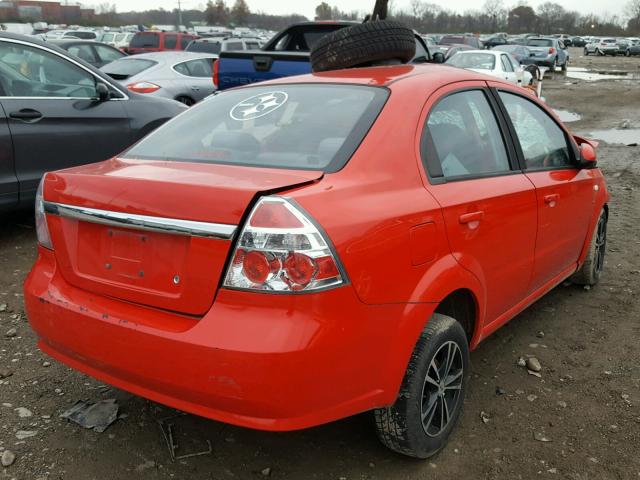 KL1TD56698B274198 - 2008 CHEVROLET AVEO BASE წითელი ფოტო 4