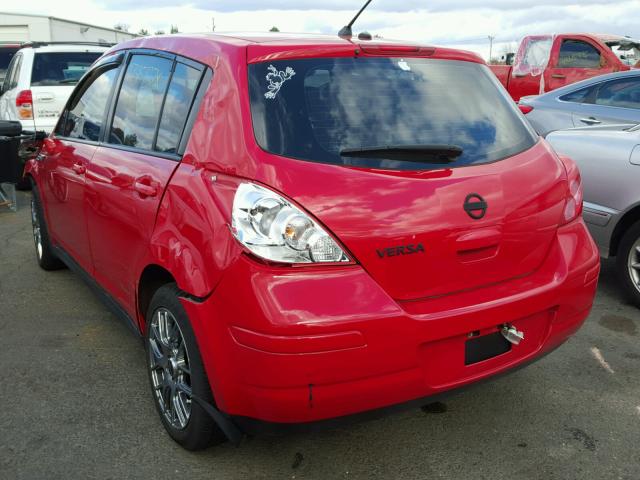 3N1BC1CP6AL464285 - 2010 NISSAN VERSA S RED photo 3