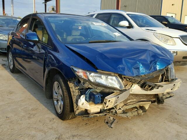 2HGFB2F58DH571743 - 2013 HONDA CIVIC LX BLUE photo 1