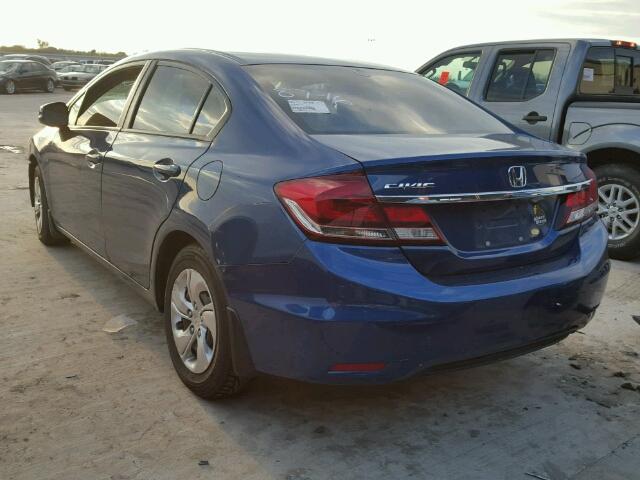 2HGFB2F58DH571743 - 2013 HONDA CIVIC LX BLUE photo 3