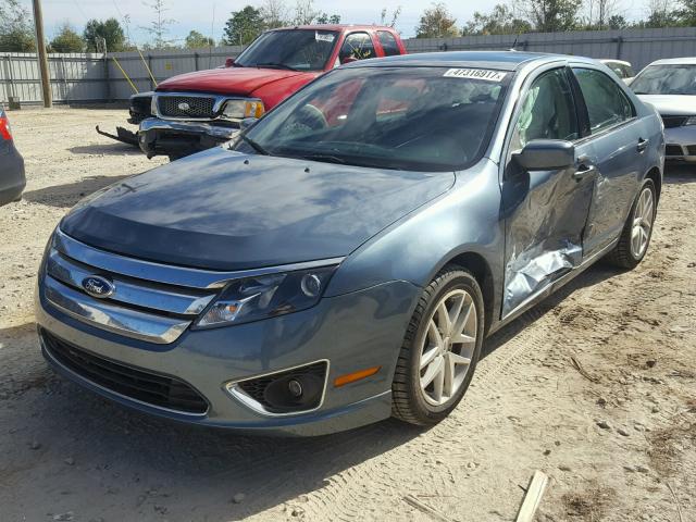 3FAHP0JAXBR325138 - 2011 FORD FUSION SEL BLUE photo 2