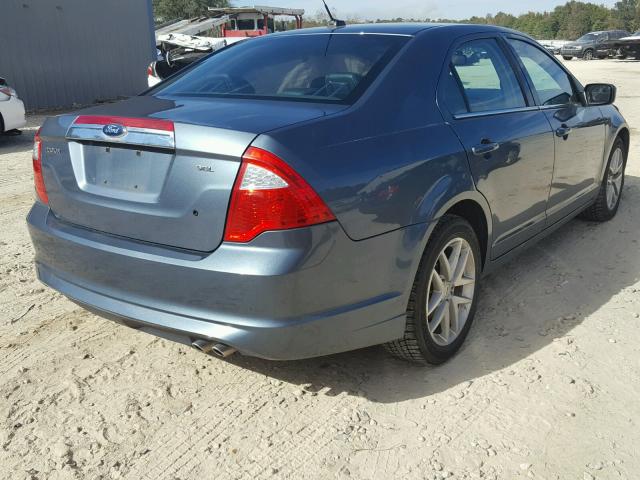 3FAHP0JAXBR325138 - 2011 FORD FUSION SEL BLUE photo 4