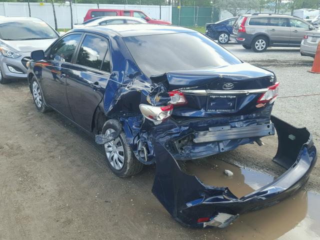 2T1BU4EEXDC005646 - 2013 TOYOTA COROLLA BA BLUE photo 3