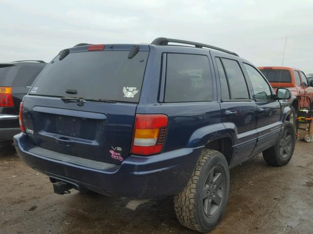 1J4GW58N22C204580 - 2002 JEEP GRAND CHER BLUE photo 4