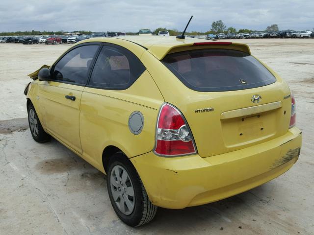 KMHCM36C19U117544 - 2009 HYUNDAI ACCENT GS YELLOW photo 3