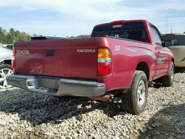 5TENL42N31Z780655 - 2001 TOYOTA TACOMA RED photo 4