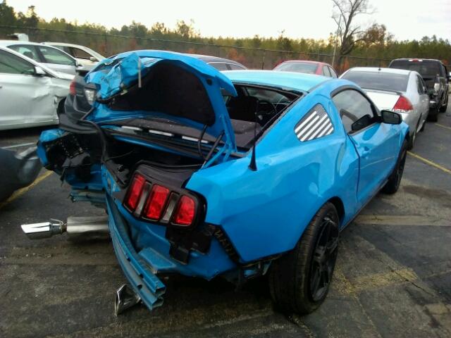 1ZVBP8AM1C5222863 - 2012 FORD MUSTANG BLUE photo 4