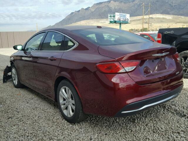 1C3CCCABXFN554278 - 2015 CHRYSLER 200 LIMITE MAROON photo 3