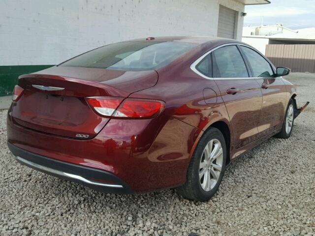 1C3CCCABXFN554278 - 2015 CHRYSLER 200 LIMITE MAROON photo 4