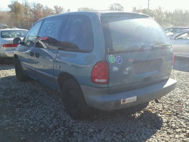 2B4GP45G6WR744317 - 1998 DODGE CARAVAN SE TEAL photo 3