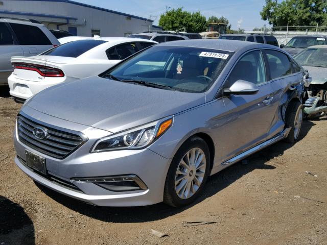 5NPE34AF2FH254148 - 2015 HYUNDAI SONATA SPO SILVER photo 2