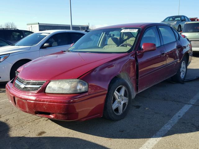 2G1WF52E959362025 - 2005 CHEVROLET IMPALA MAROON photo 2