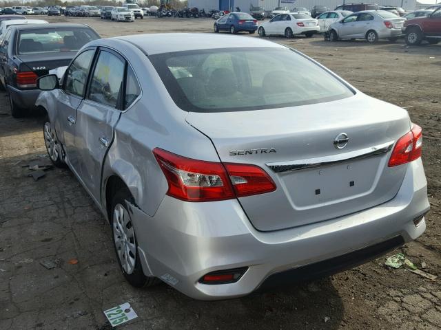 3N1AB7AP0HY218074 - 2017 NISSAN SENTRA S SILVER photo 3