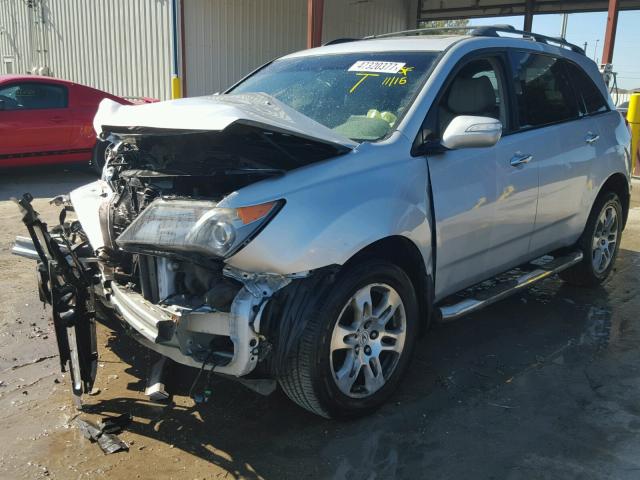 2HNYD28488H504999 - 2008 ACURA MDX TECHNO SILVER photo 2