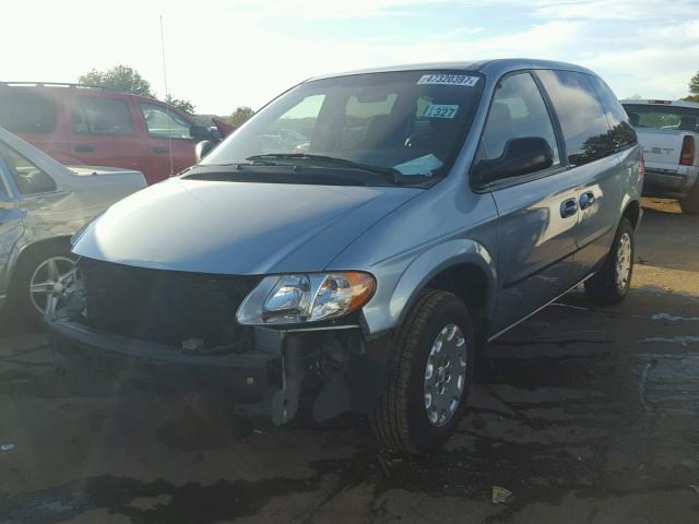 1C4GP45R44B566861 - 2004 CHRYSLER TOWN & COU BLUE photo 2