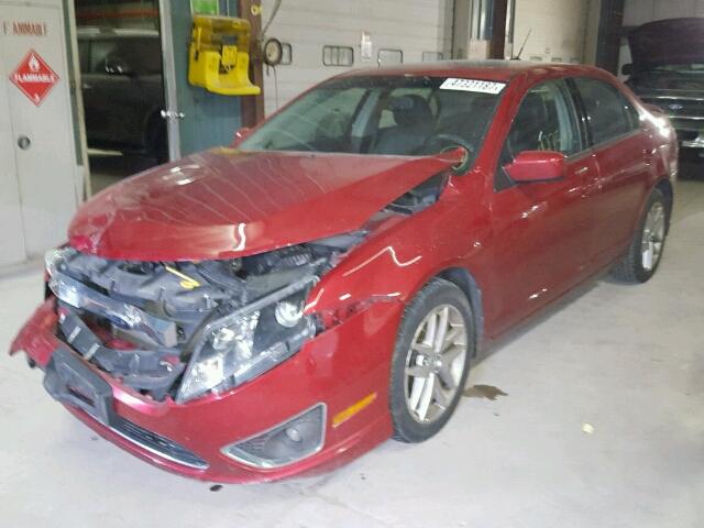 3FAHP0JA7AR421386 - 2010 FORD FUSION SEL MAROON photo 2