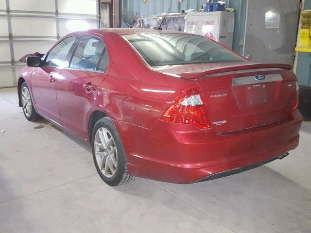 3FAHP0JA7AR421386 - 2010 FORD FUSION SEL MAROON photo 3