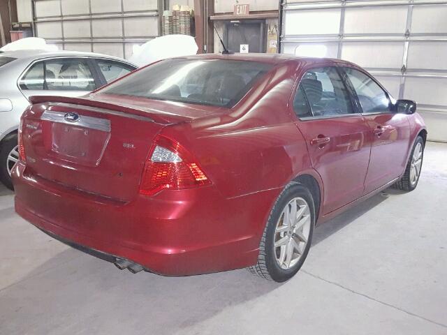 3FAHP0JA7AR421386 - 2010 FORD FUSION SEL MAROON photo 4