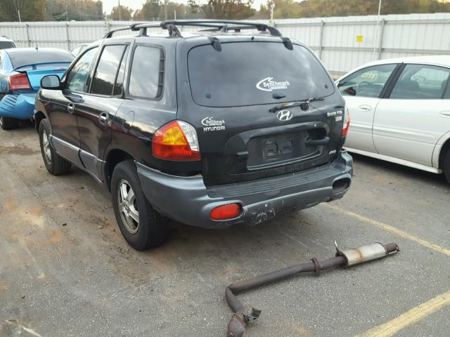 KM8SC73E74U828945 - 2004 HYUNDAI SANTA FE G BLACK photo 3