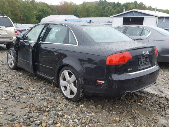 WAUDH78EX8A168475 - 2008 AUDI A4 3.2 QUA BLACK photo 3